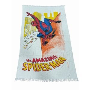 Vintage 1978 Cannon Beach Bath‎ Towel Marvel The Amazing Spiderman Cotton USA